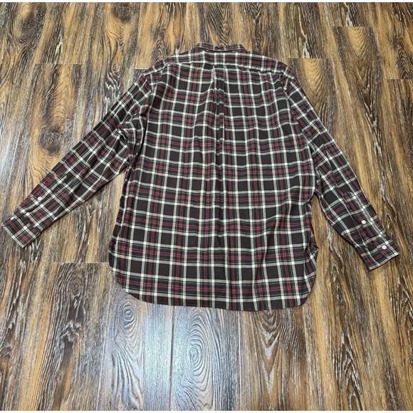 2 Vintage Polo Ralph Lauren Shirt McMeel Men's Size L Brown - Green Custom Plaid - Picture 3 of 10